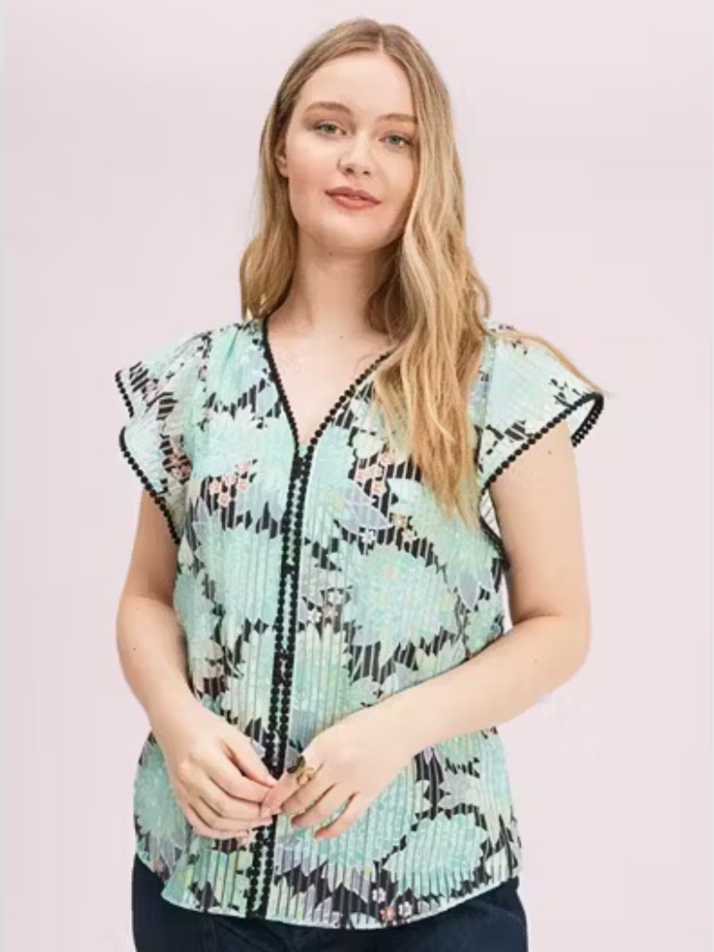 Kate Spade Dahlia Bloom Burnout Top - size S